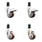 Service Caster 3 Inch 316SS Maroon Poly Swivel 1-5/8 Inch Stem Caster Lock Brake SCC, 2PK SS316TTLEX20S314-PPUB-MRN-2-S-2-158 - alternate 1
